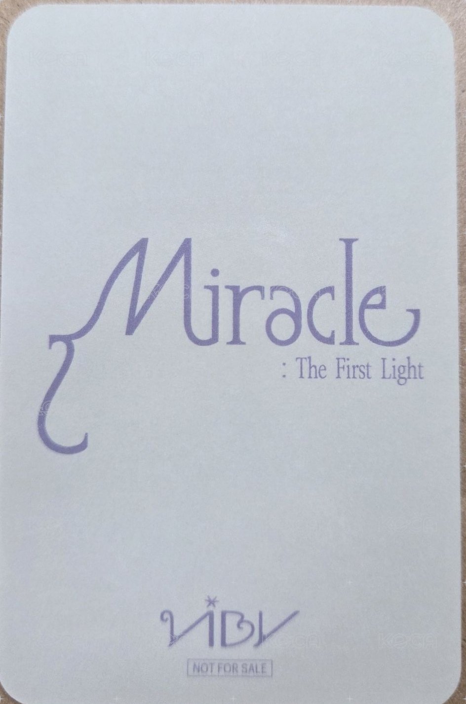 Miracle : The First Light Rakuten books 幸運卡  背面