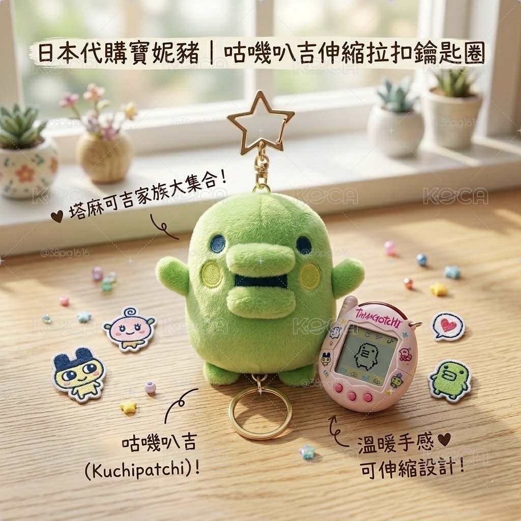 咕嘰叭吉伸縮拉扣鑰匙圈