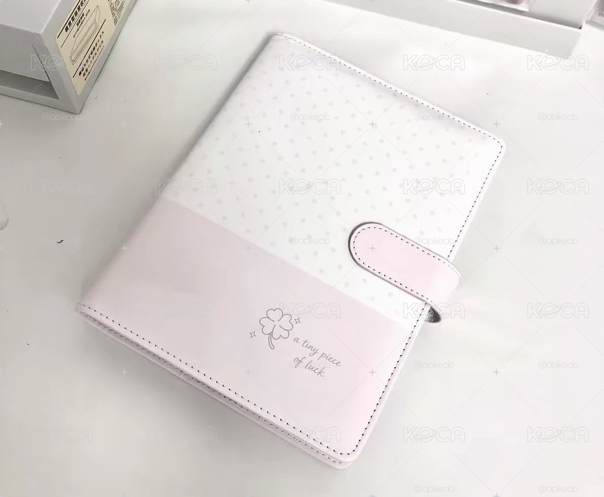 粉色波點磁吸皮質卡冊+20張內頁