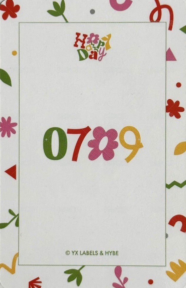 Happy Day 周邊卡 2025~2026 BIRTHDAY KIT卡-6 背面