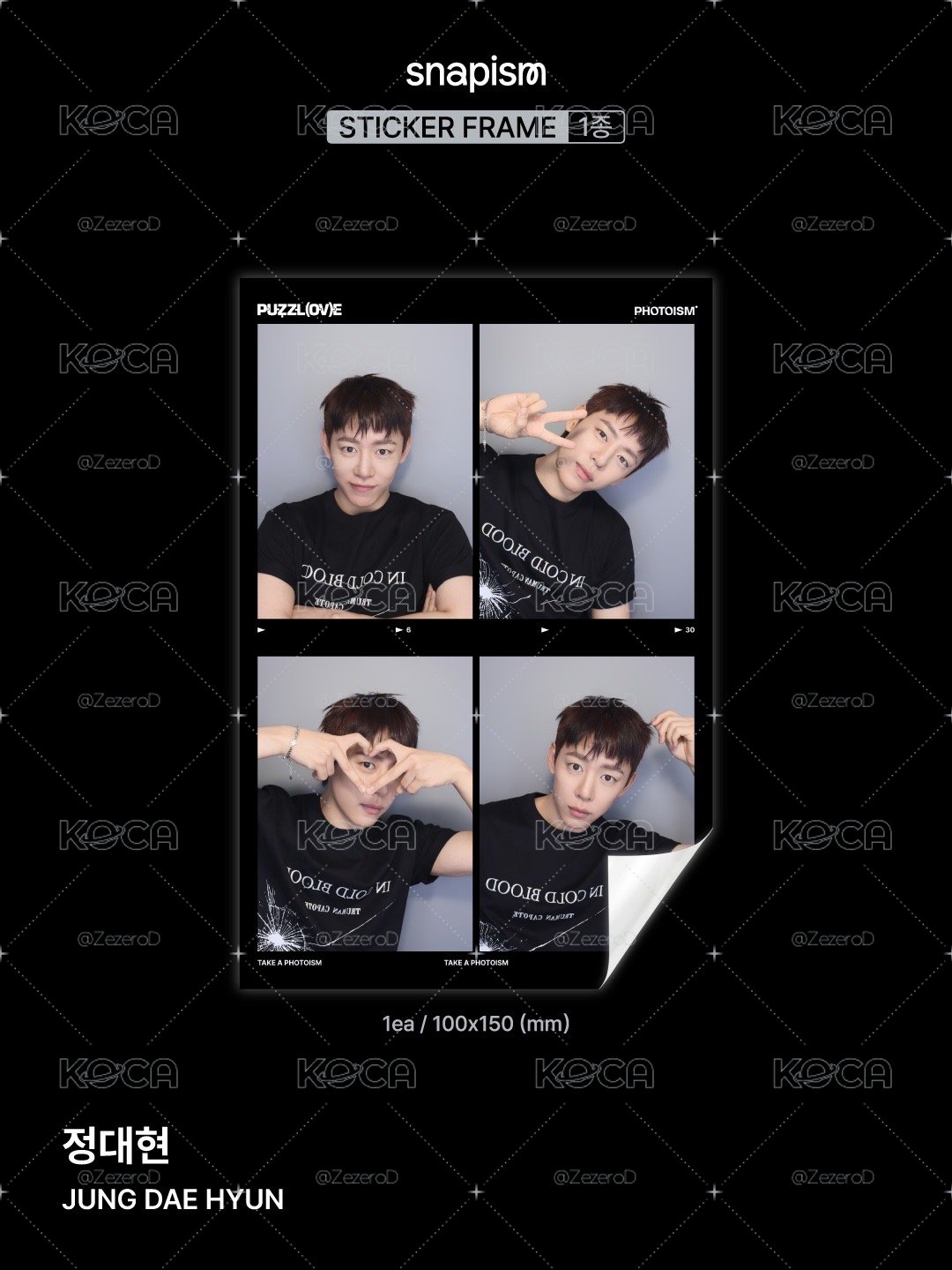 JUNG DAE HYUN PUZZL(OV)E X snapism X photoism 人生四格卡 貼紙 代印