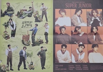全新SUPER JUNIOR 2024年曆拆售 團體折疊海報＋手寫貼紙 SEASON’S GREETINGS