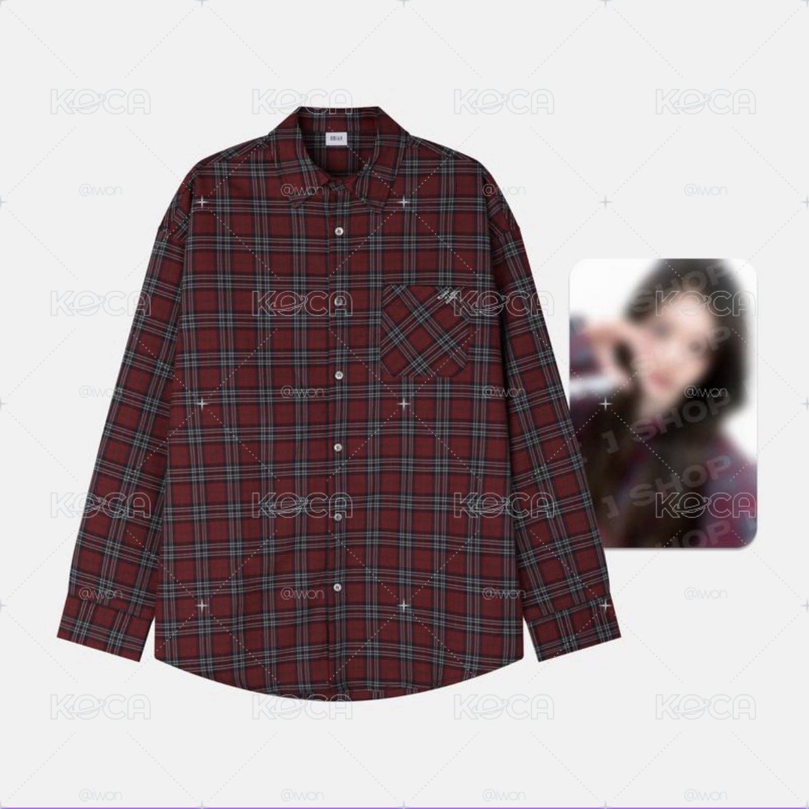 NMIXX artist label SULLYOON PLAID SHIRT