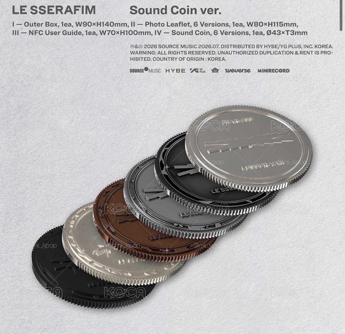 LE SSERAFIM最新紀念幣珍藏專/拆卡（預購/免二補）