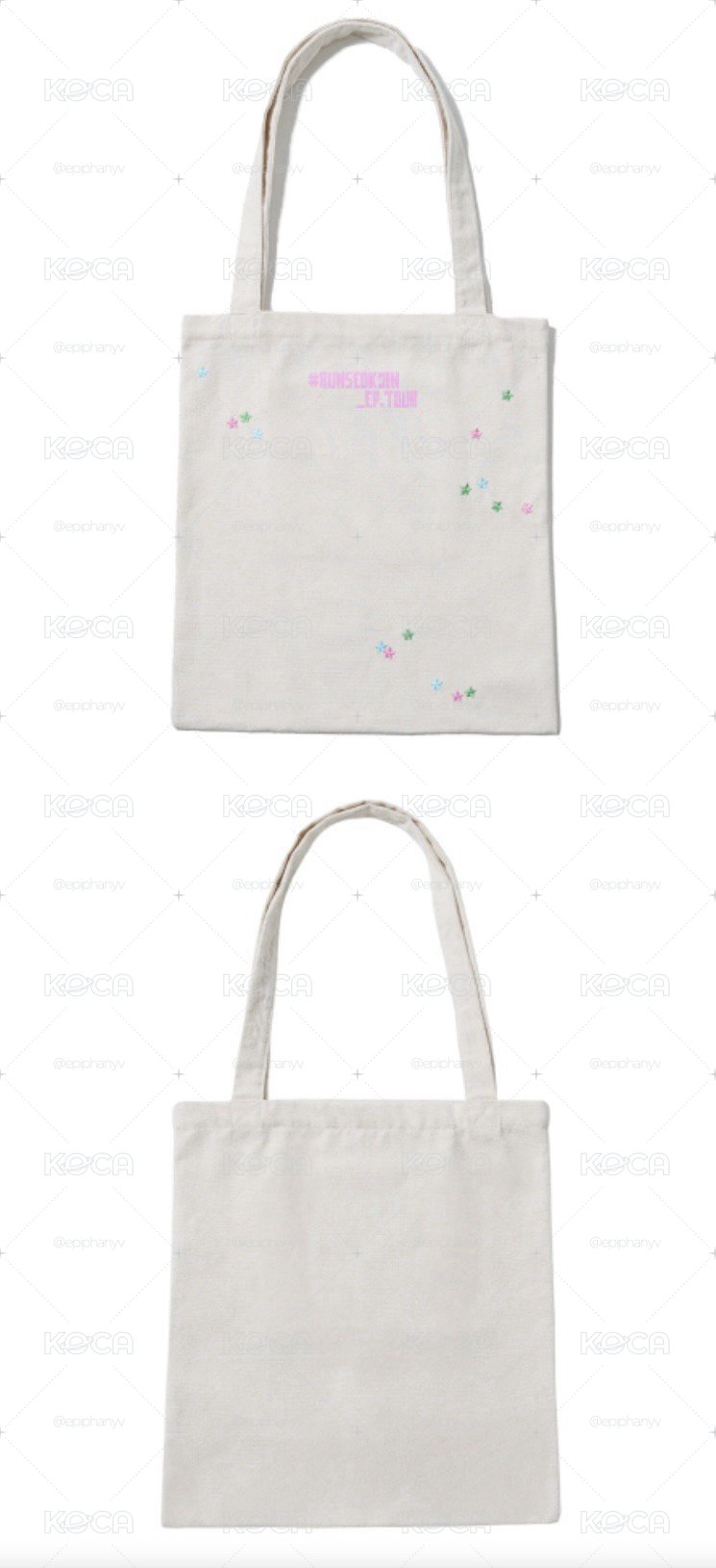 JIN / runseokjin 日本限定 跑珍電影場周 星星刺繡托特包