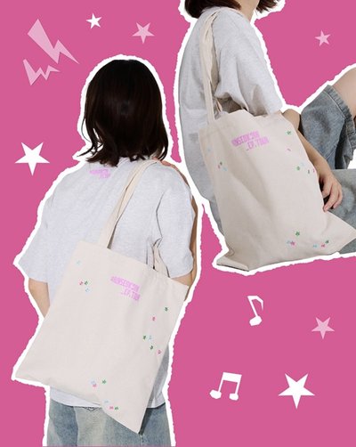 JIN / runseokjin 日本限定 跑珍電影場周 星星刺繡托特包