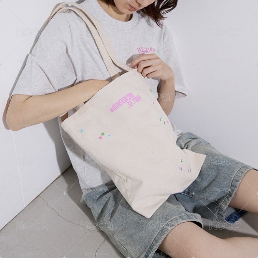 JIN / runseokjin 日本限定 跑珍電影場周 星星刺繡托特包