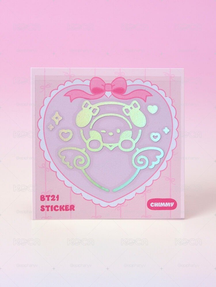 CHIMMY / BT21 RIBBONED YOU 娃包+米棒貼紙+日本限定壓克力吊飾