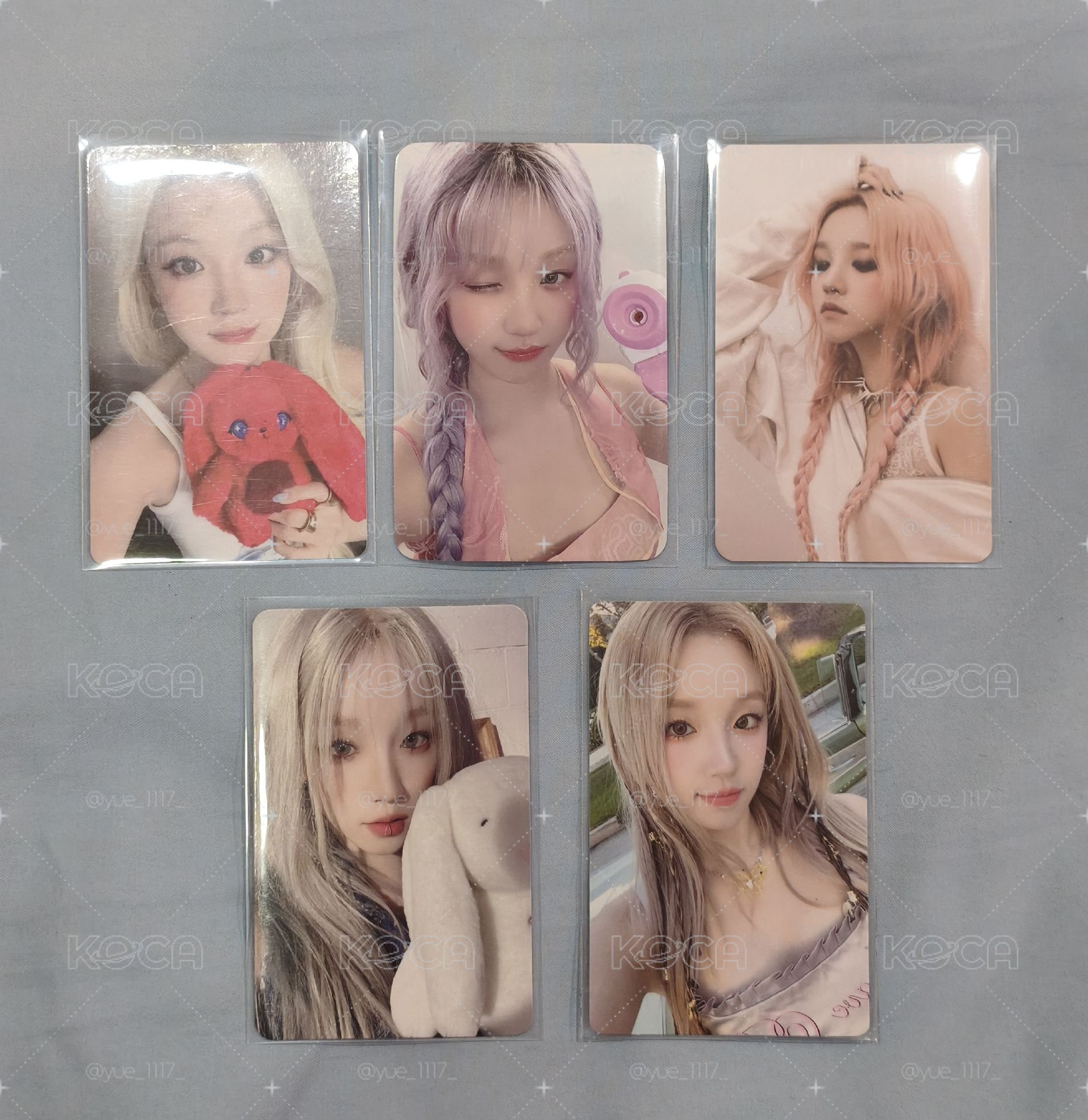 i-dle Yuqi 雨琦 小卡 專卡 特典卡 抱兔 紫髮 粉髮 娃娃卡