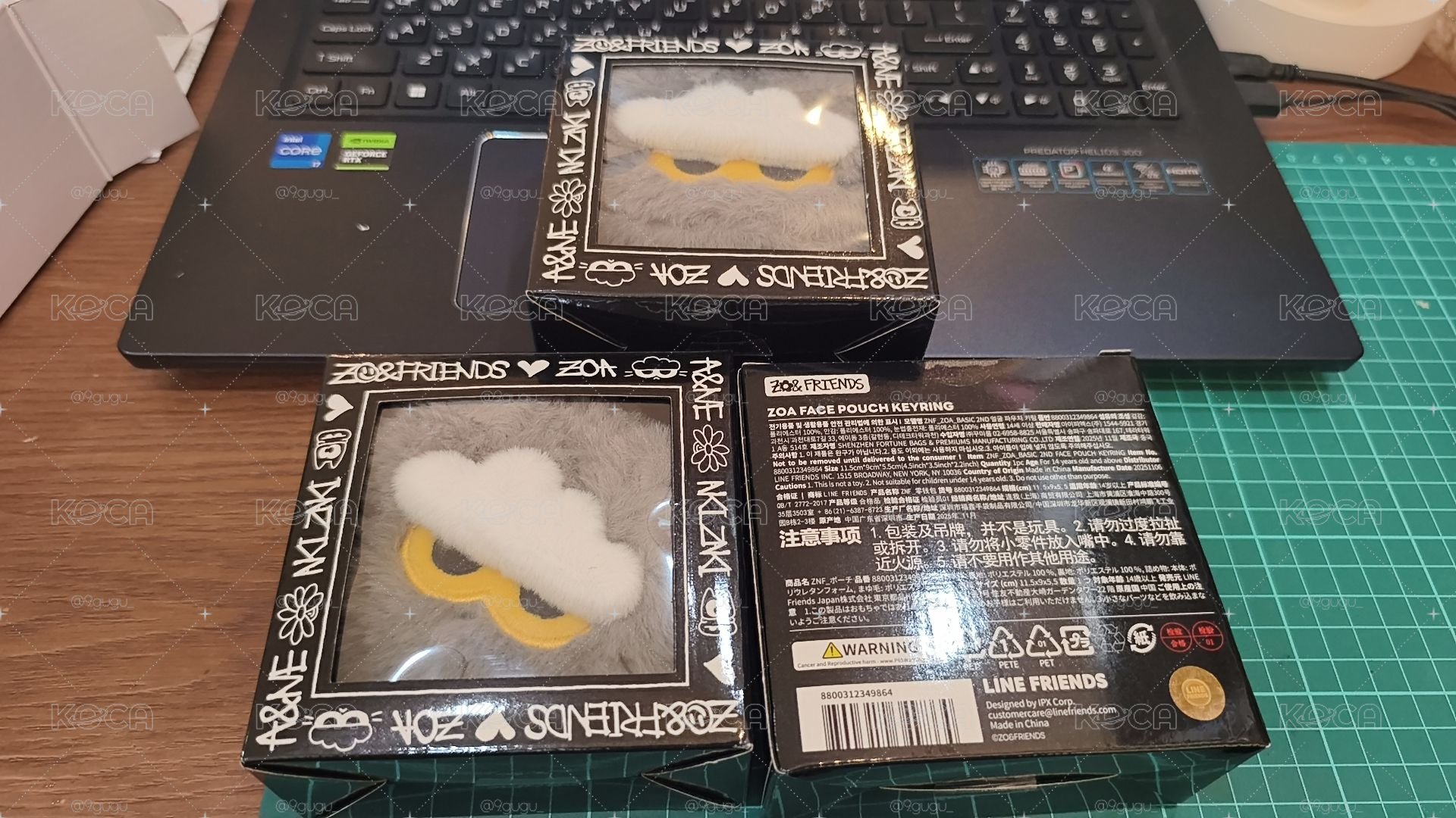 ZOA 絨毛大頭造型零錢包鑰匙圈