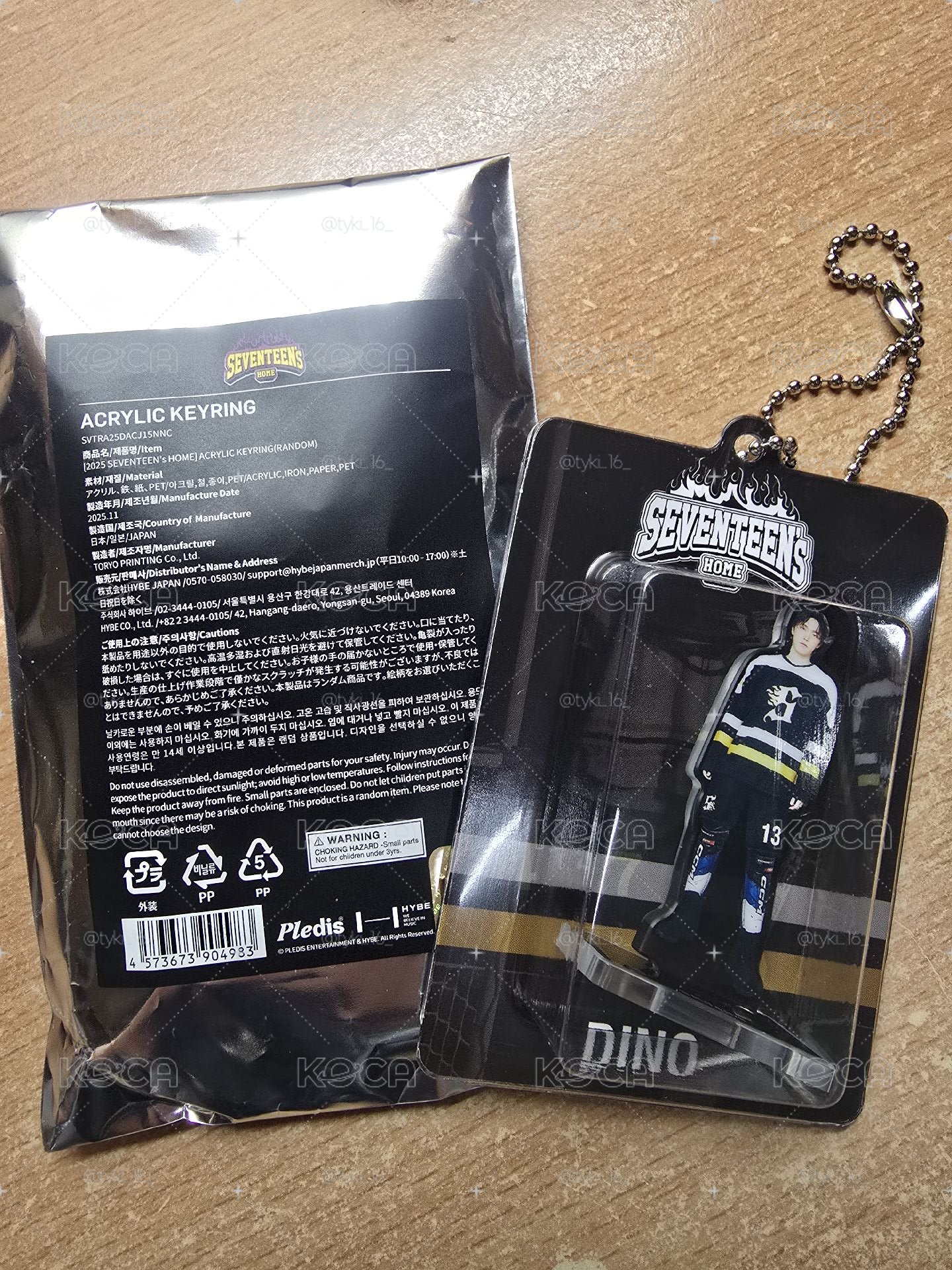 25’HOME 壓克力小盒子 鑰匙圈吊飾 Dino