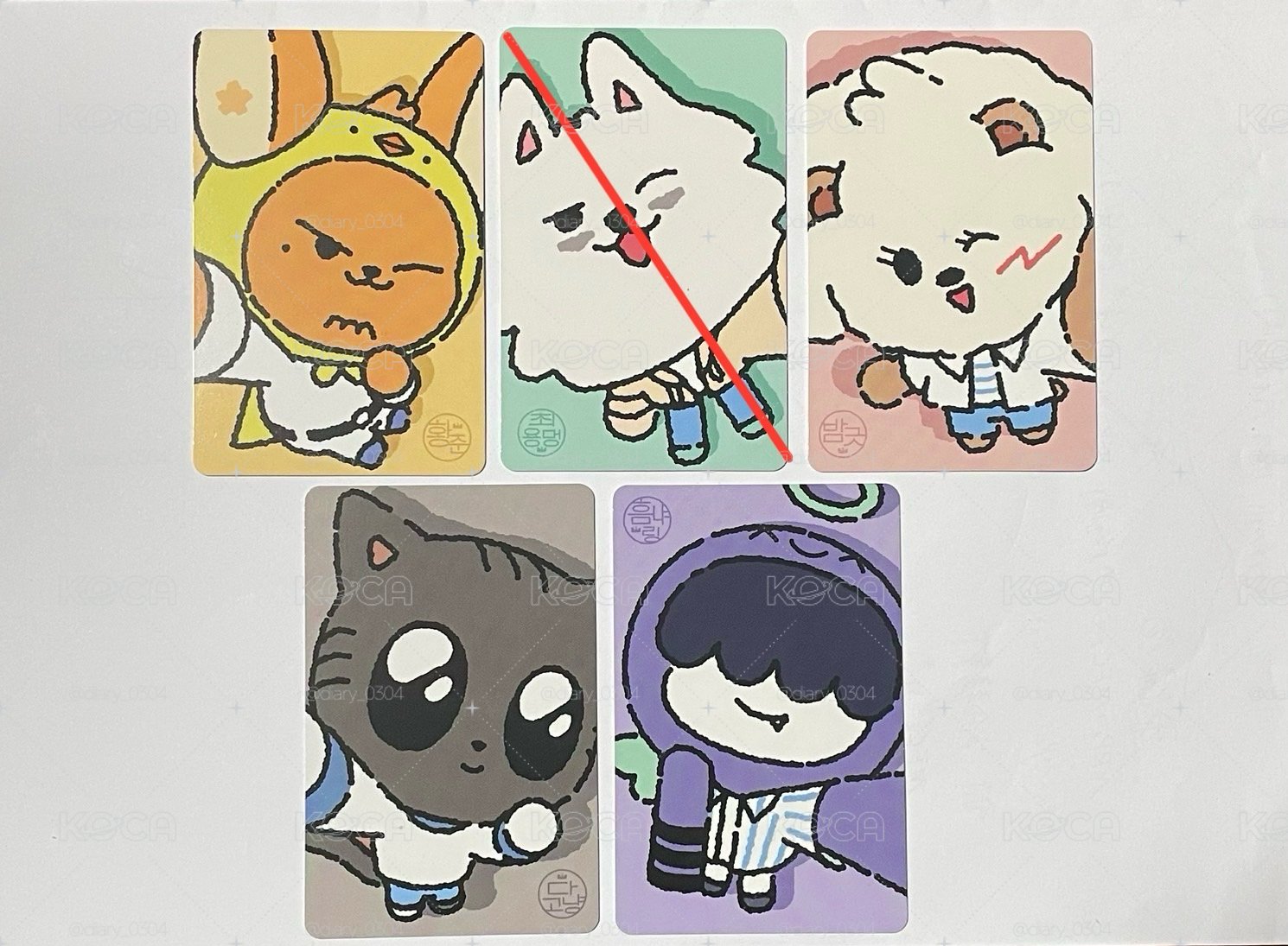 角色卡春嘻喵寧四張