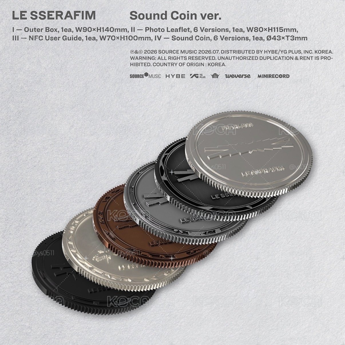 預購❣️LE SSERAFIM 硬幣專 含wvs特典一套