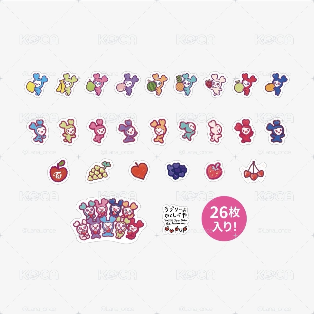 JP出道九週年 貼紙組 1200¥