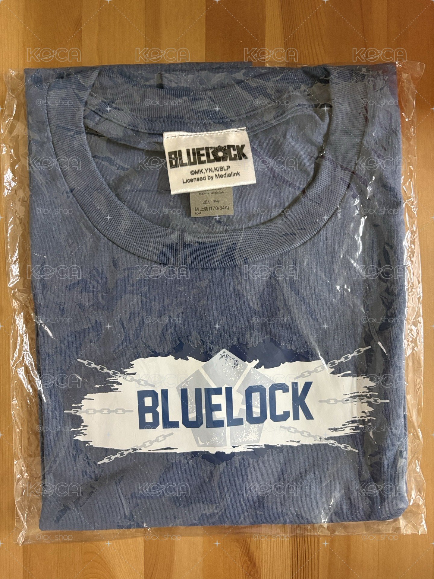 藍色監獄 BLUELOCK 短袖 T 恤 鎖鏈款 藍色 M 碼 羚邦官方授權 Miravivi 周邊服飾