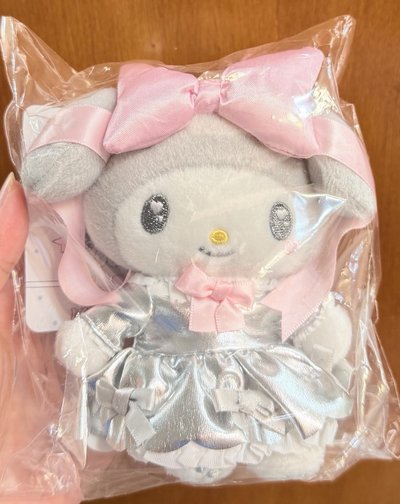 銀色夢幻蝴蝶結美樂蒂吊飾