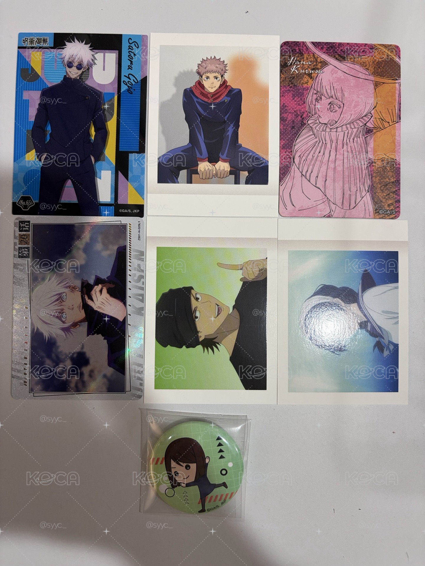咒術迴戰小卡、徽章