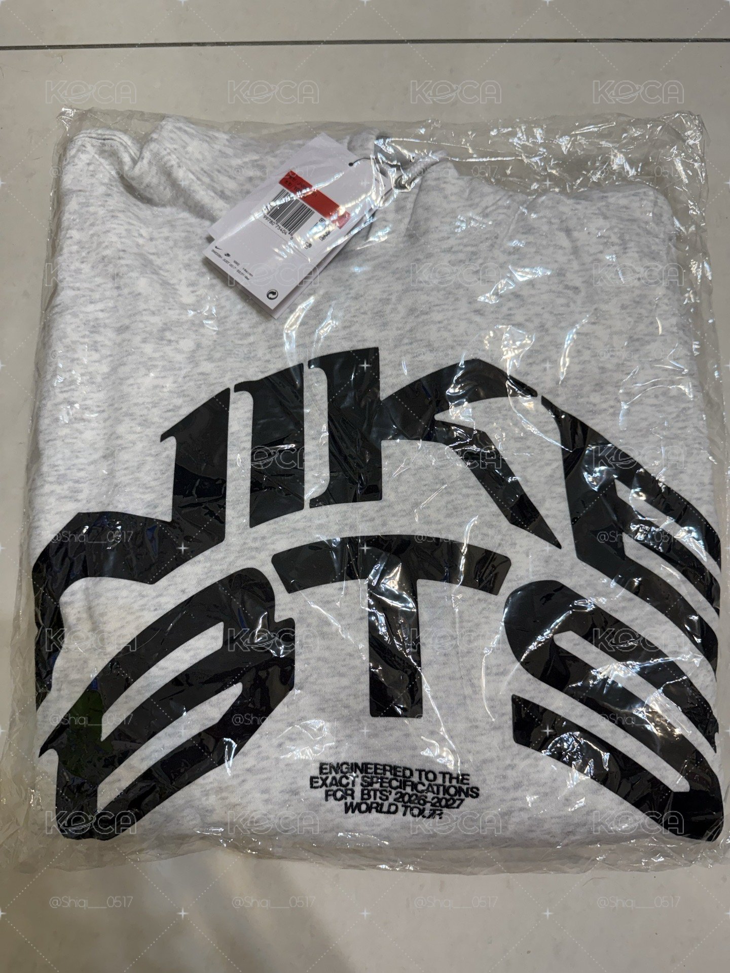 Nike x BTS  帽T  尺寸 L
