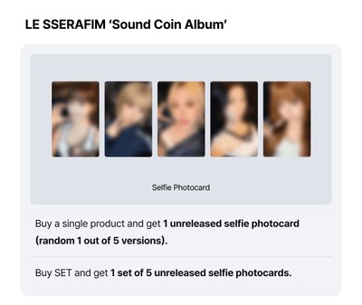 LE SSERAFIM Sound Coin Album