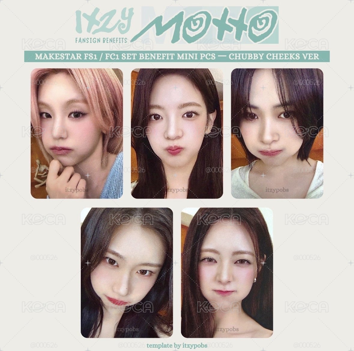 itzy motto 臉嘟嘟迷你卡一套