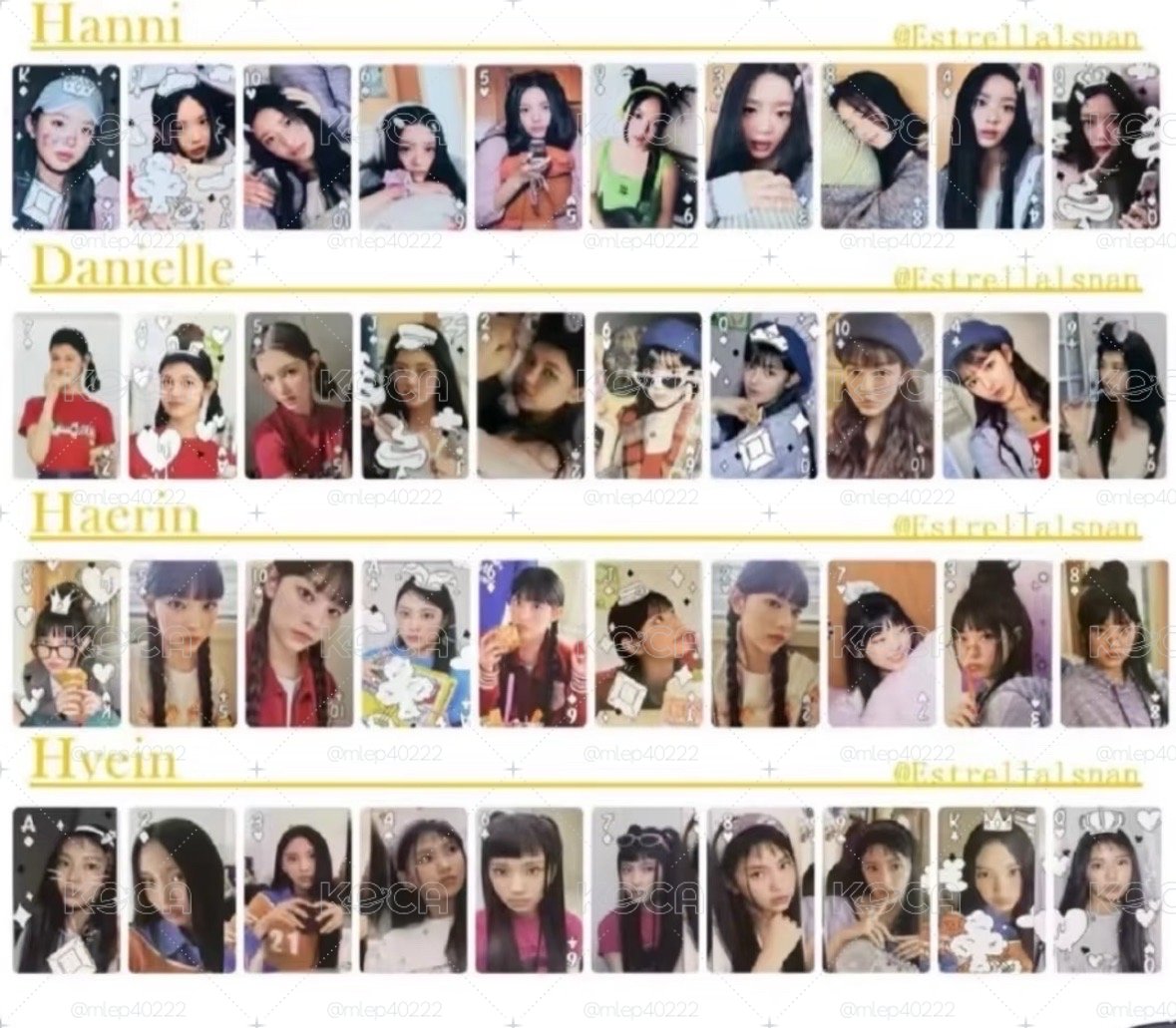NewJeans2023年年曆小卡（除玟卡、團卡其餘皆有，共40張）
