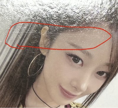 瑕疵卡（圖二光損）