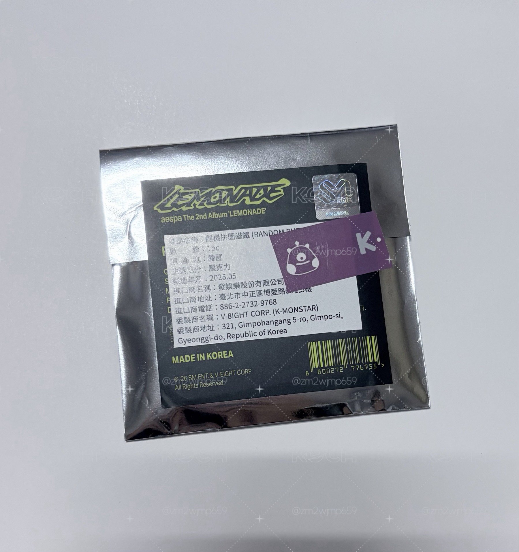 Lemonade 台北快閃限定隨機磁鐵拼圖 未拆