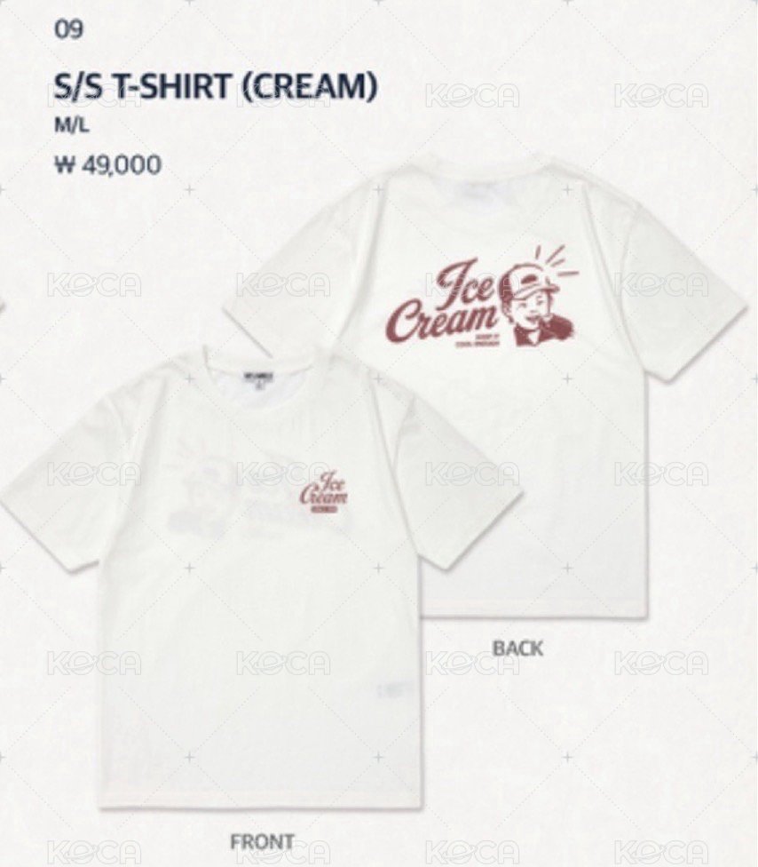 S/S T-Shirt（CREAM）備註尺寸 