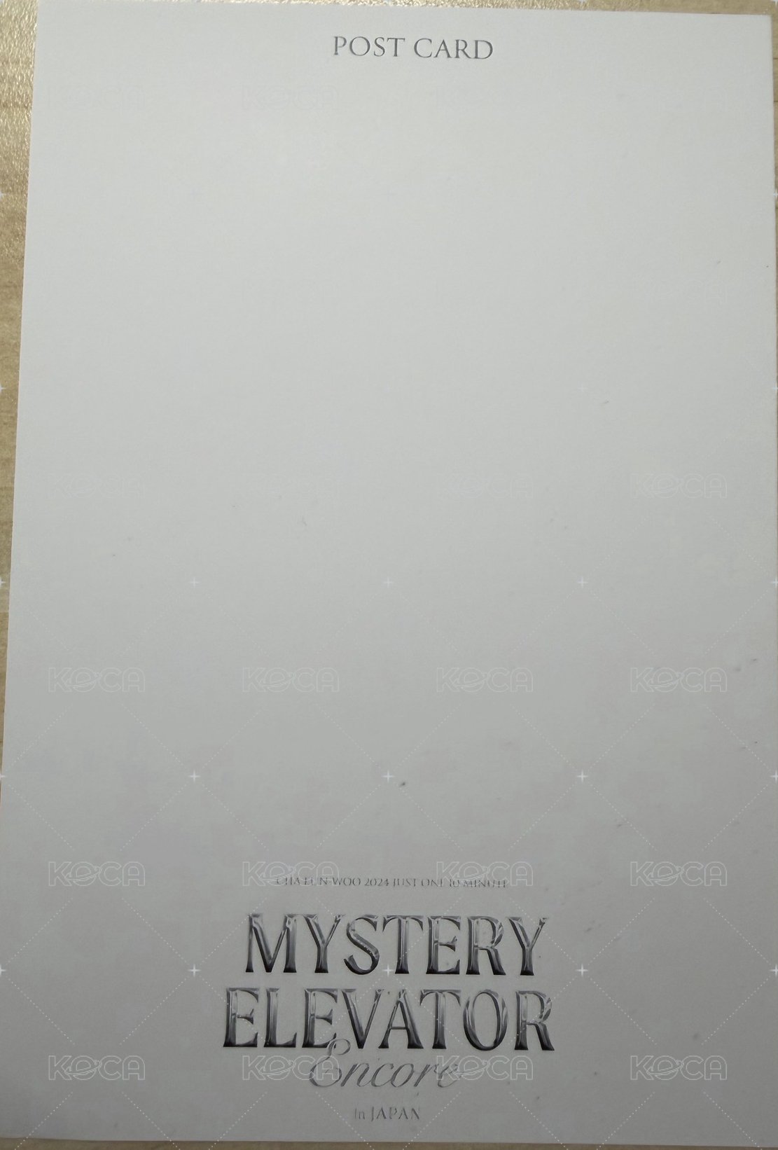 24 fm 此為 ASTRO 成員車銀優在日本粉絲見面會「Mystery 明信片 線下限定明信片 背面