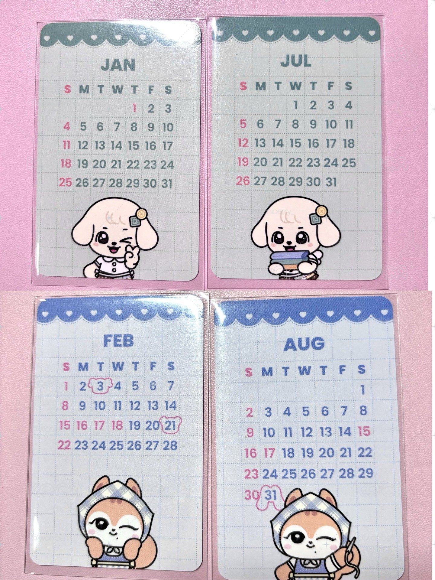 minive年曆雙面卡