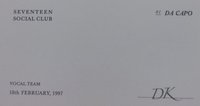 SOCIAL CLUB DA CAPO 名片 雜誌卡 