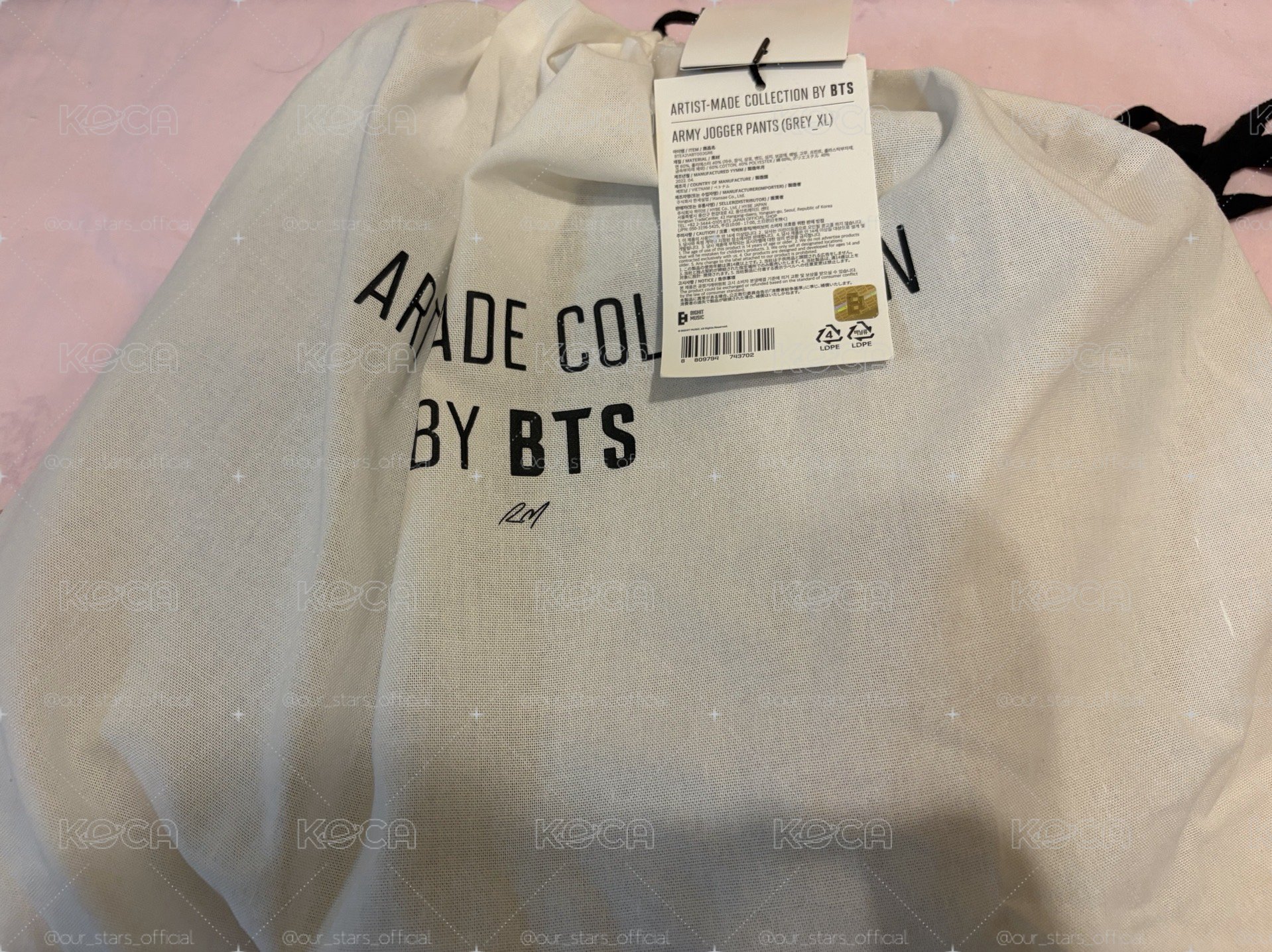 BTS RM 官方 Artist-Made Collection by BTS 灰色長褲