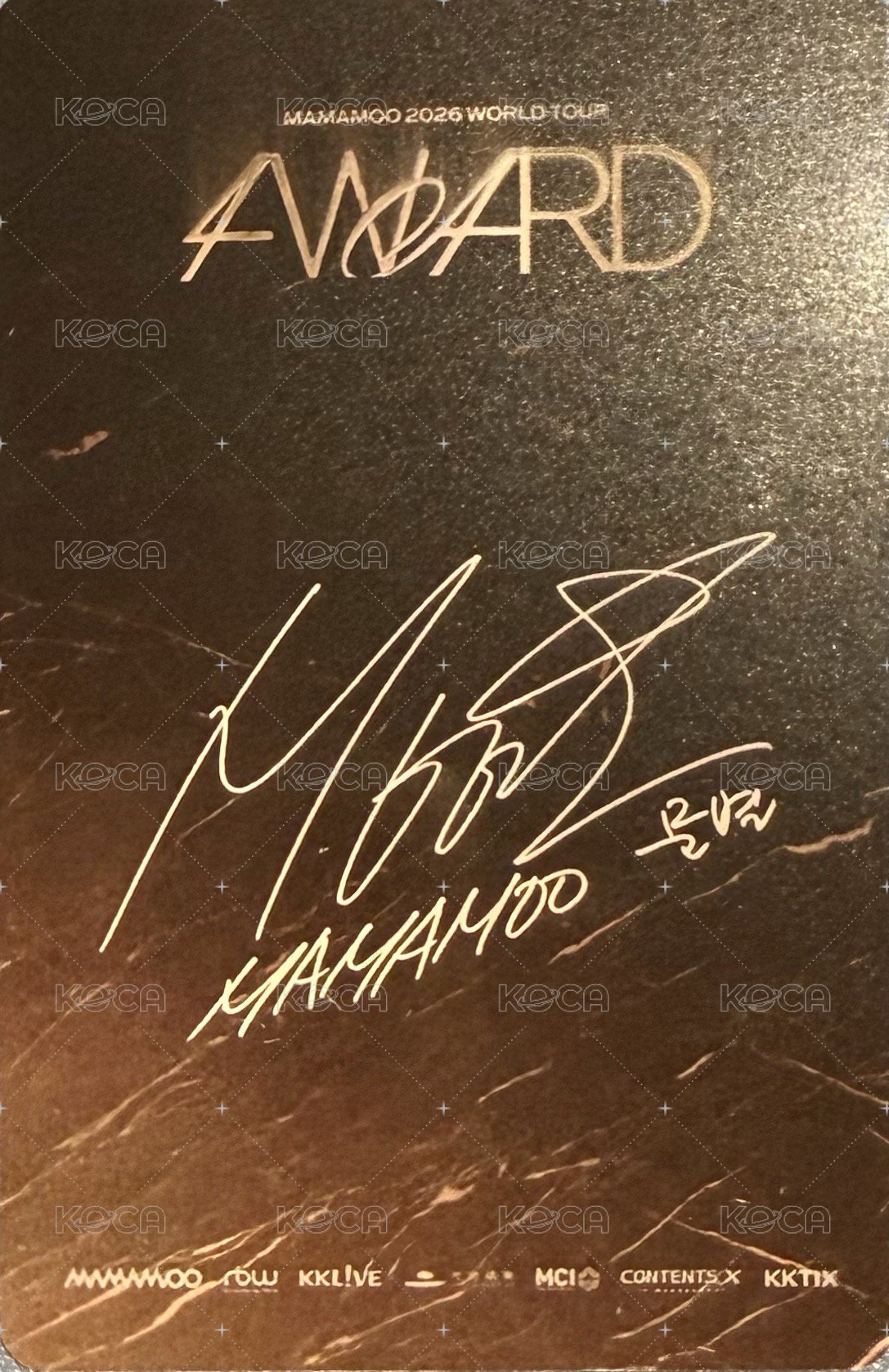 2026 WORLD TOUR [4WARD] 入場卡 / 場限卡 高雄 入場卡 背面