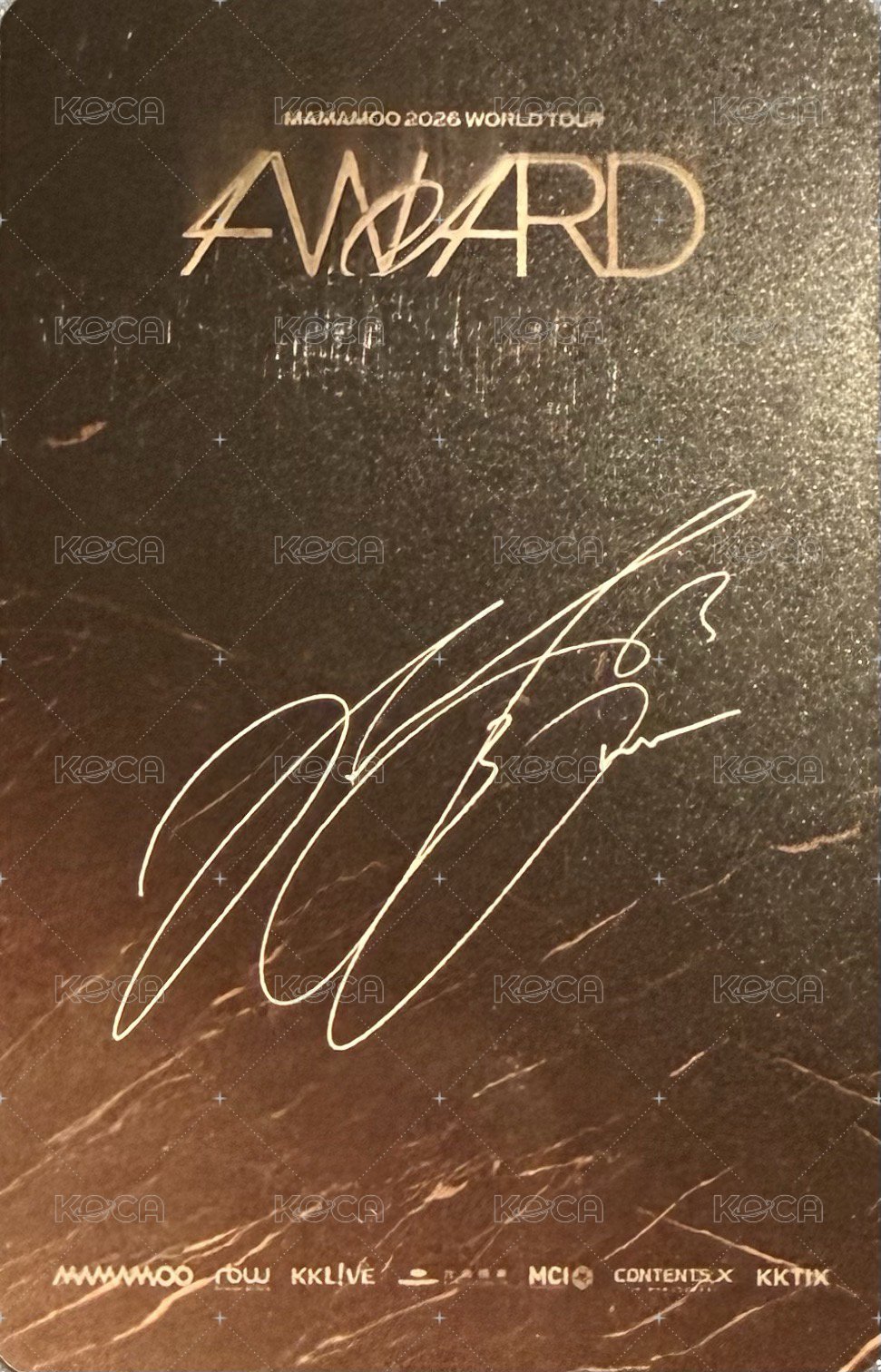 2026 WORLD TOUR [4WARD] 入場卡 / 場限卡 高雄 入場卡 背面