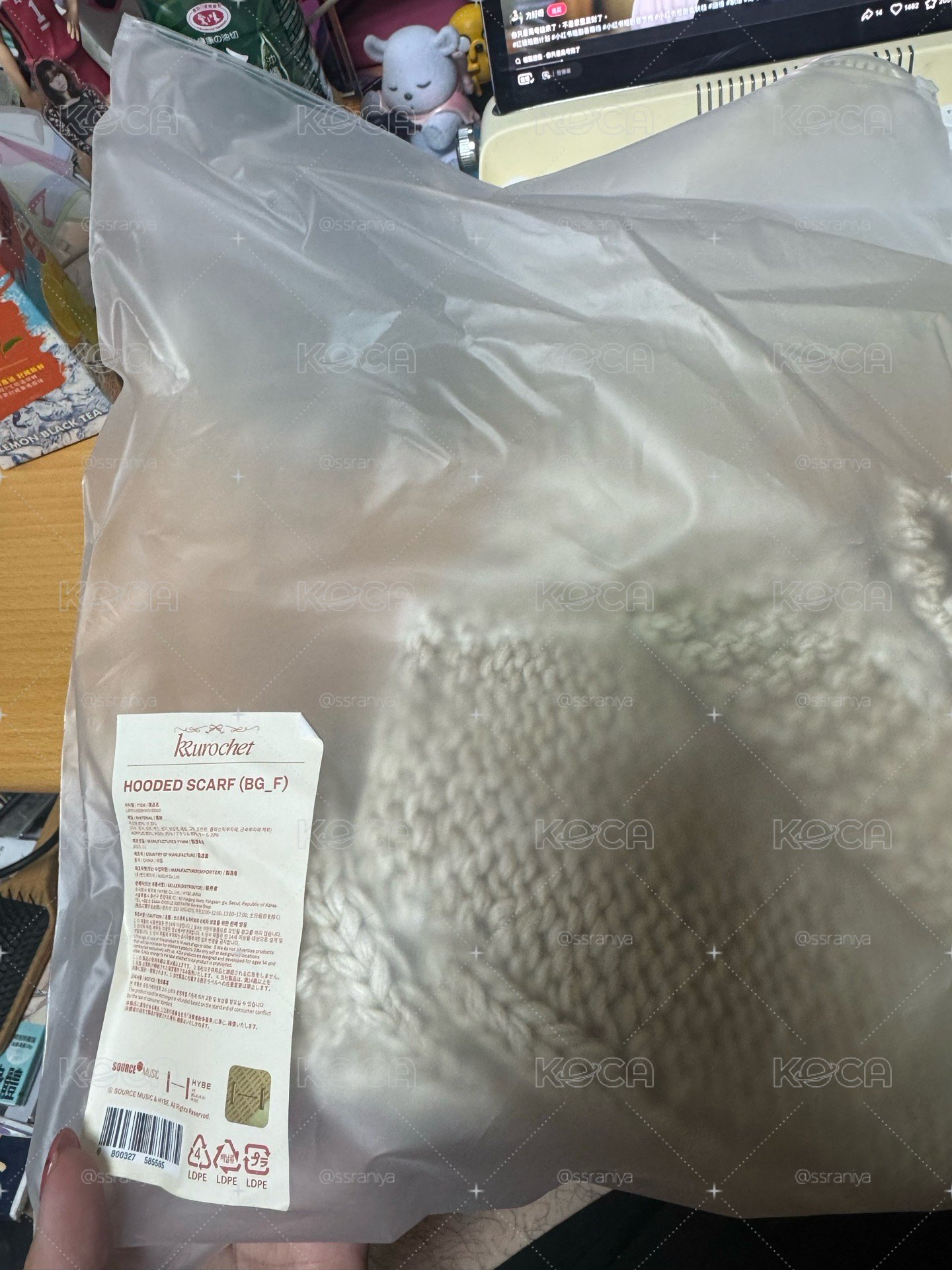 櫻花連帽圍巾