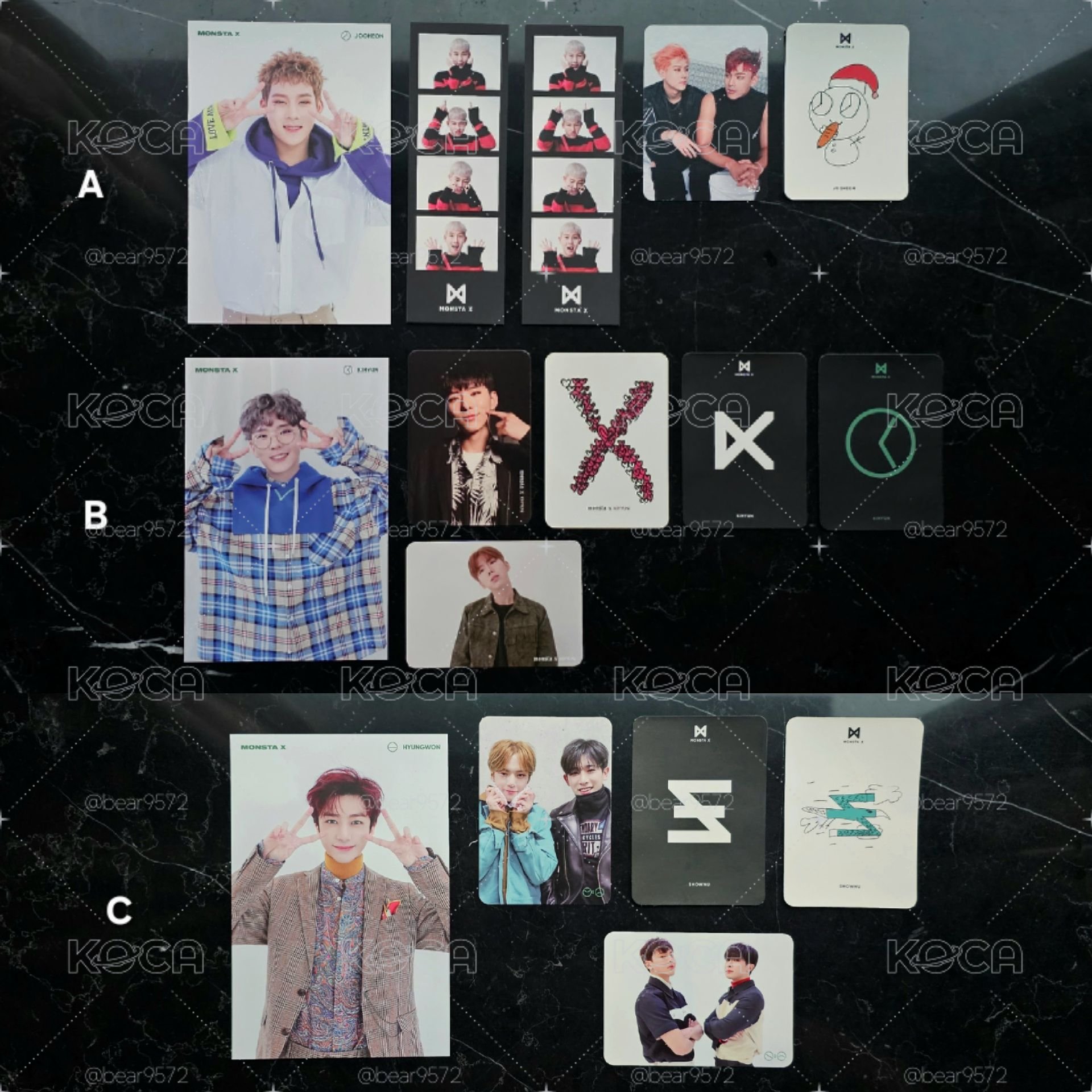 MONSTA X 歷年公放卡、卡貼、明信片、人生四格 (送圖二公放卡套)