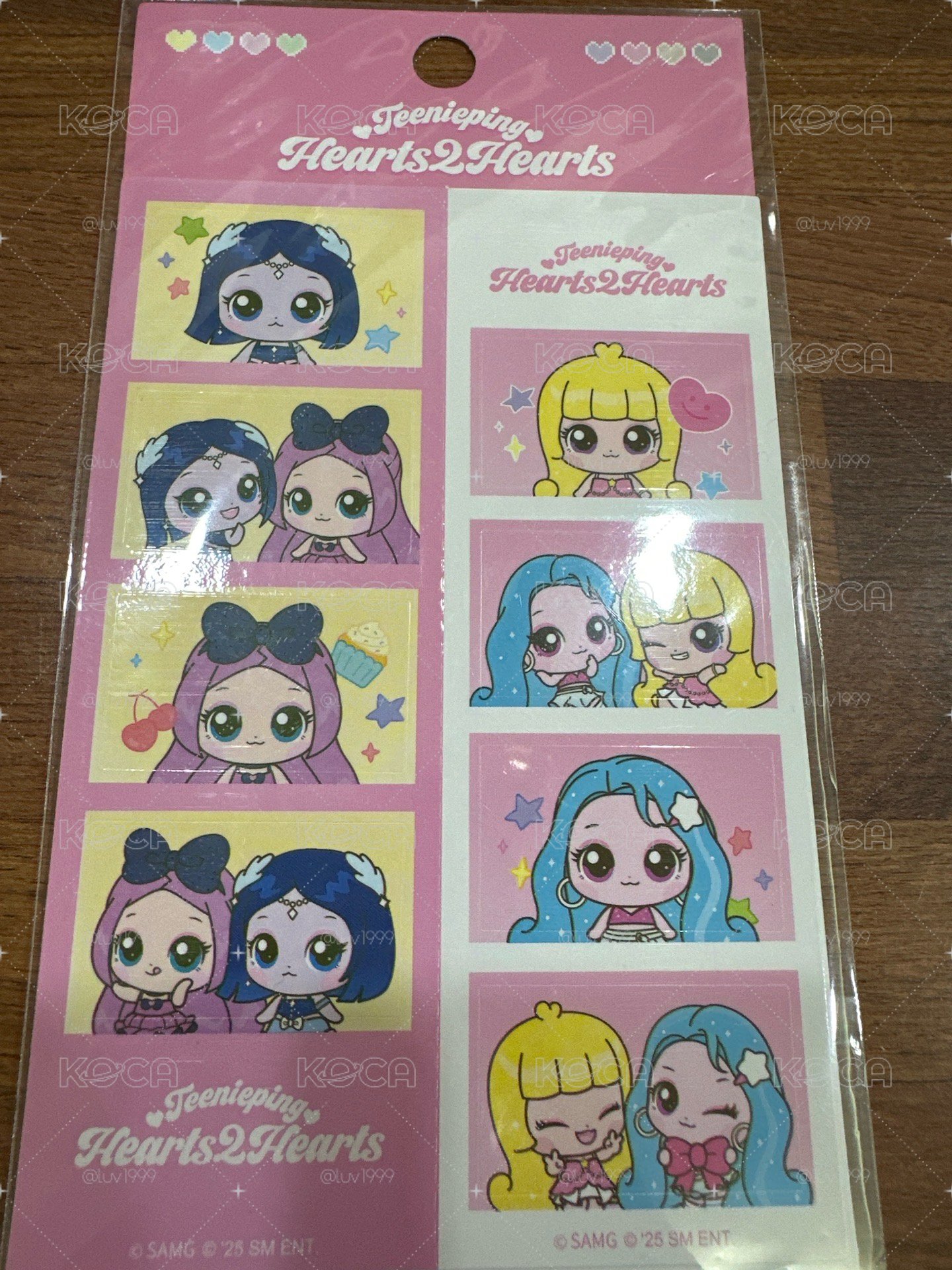 Hearts2Hearts Teenieping聯名 貼紙 人生四格 粉色款