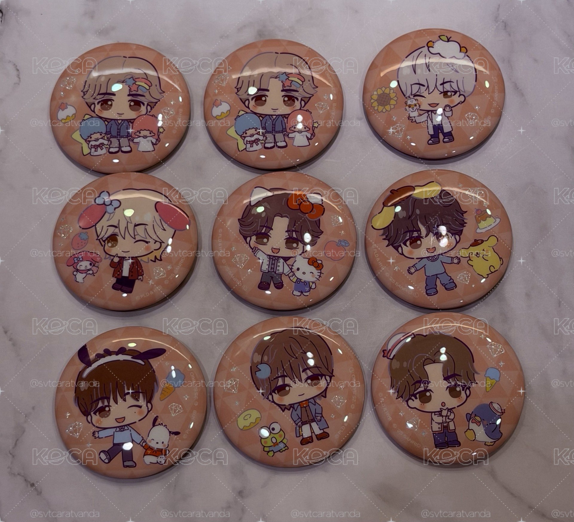 SEVENTEEN x SANRIO CHARACTERS日本徽章現貨