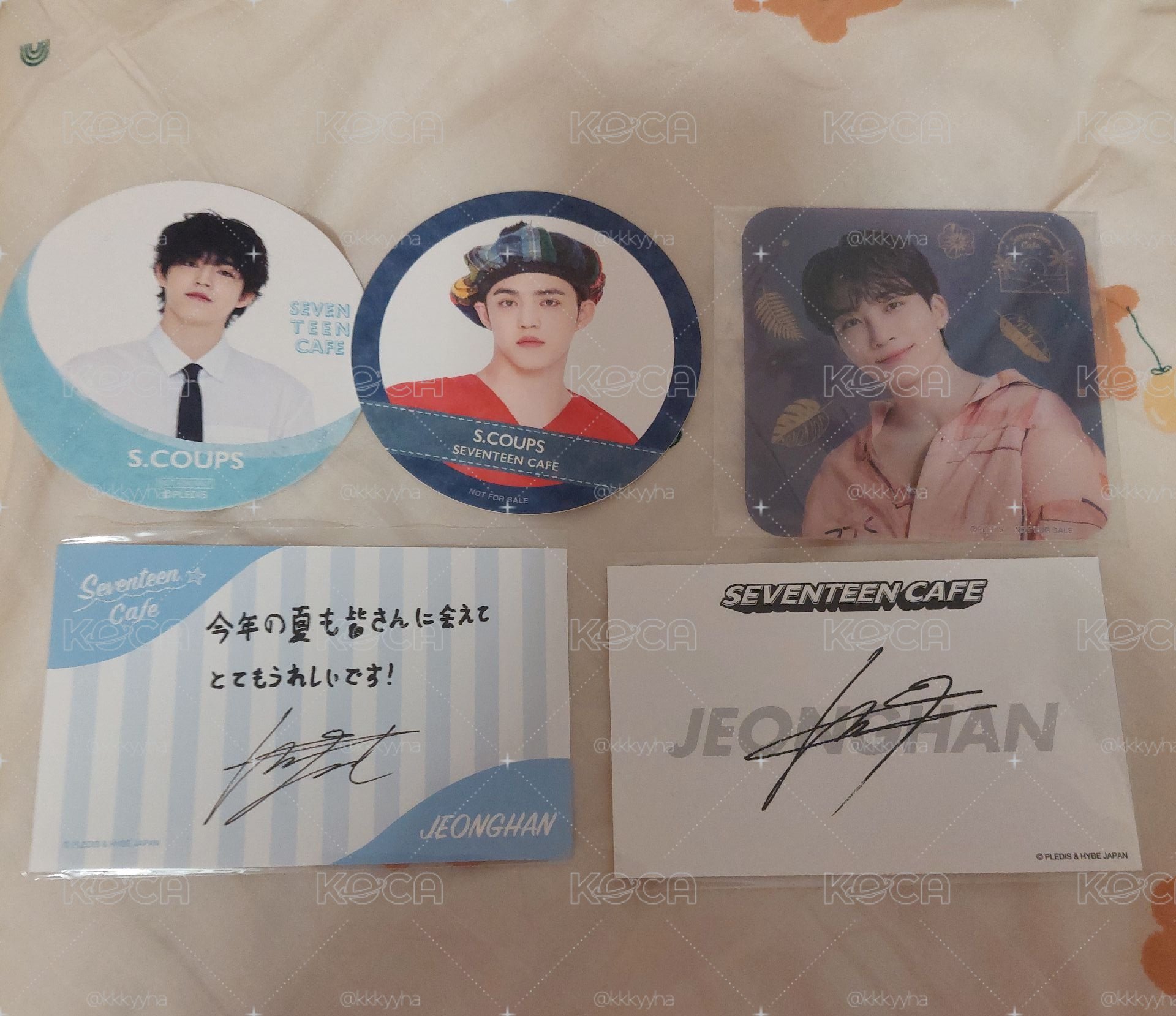 ❤️💎SEVENTEEN 咖啡廳 明信片 杯墊 餐卡 勝哲 淨漢