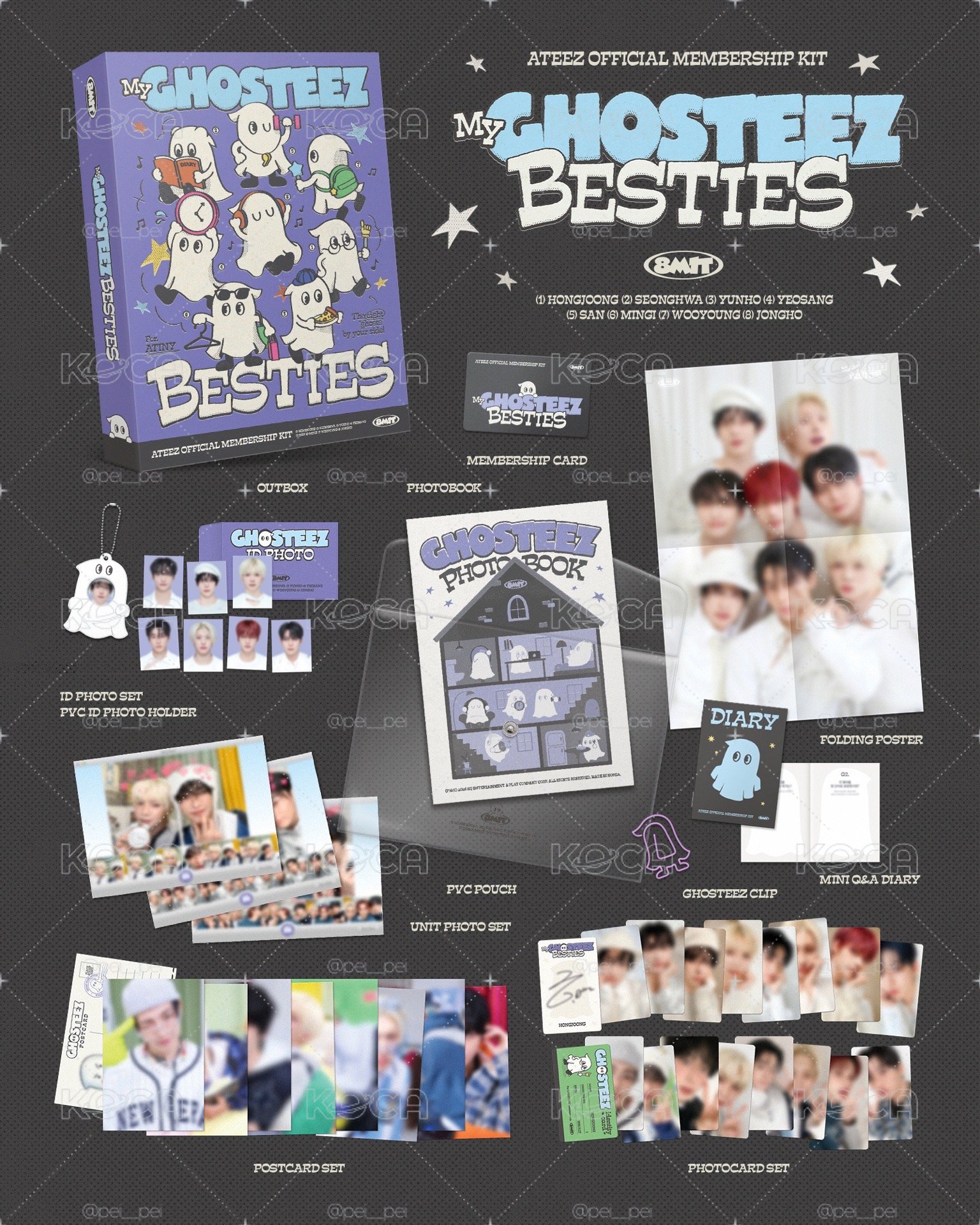 ATEEZ 7期會員禮（拆售 小卡+證件照+明信片）