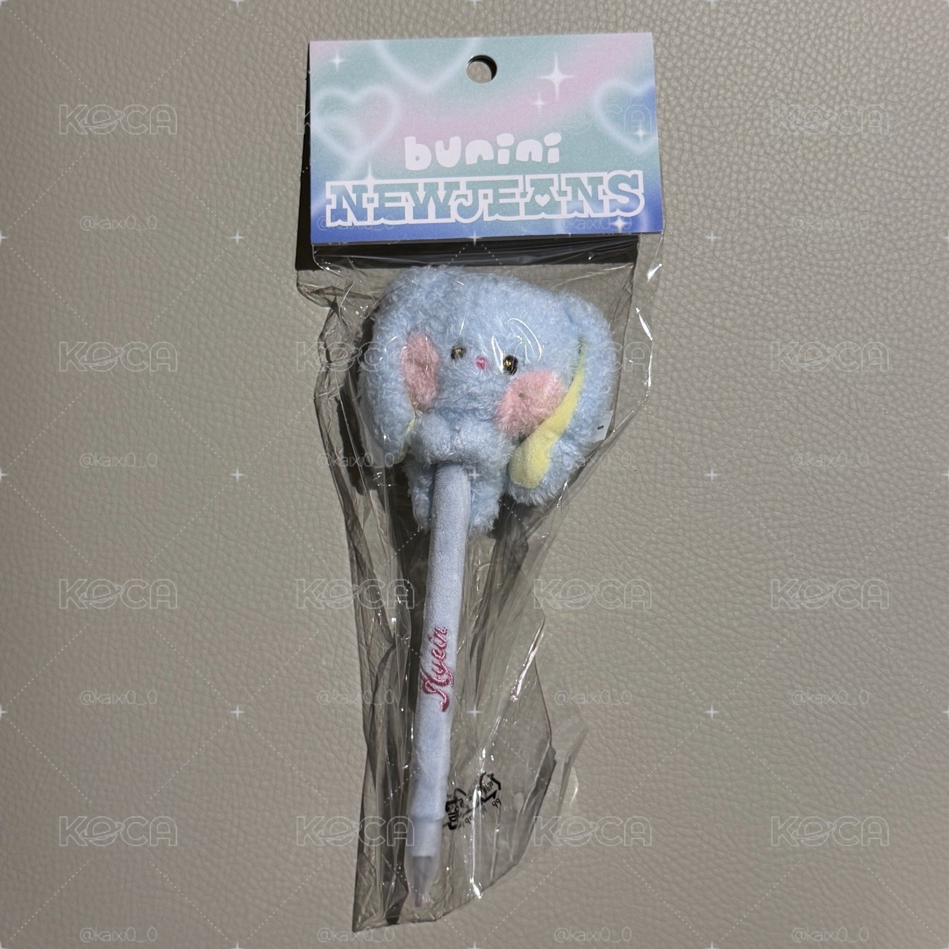 NewJeans BUNINI 絨毛兔子中性筆 藍