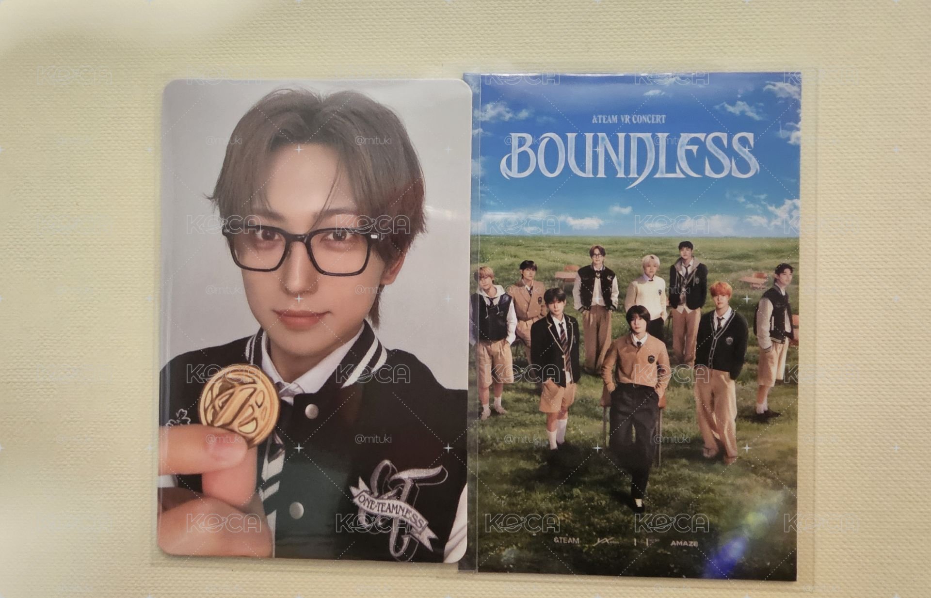 &team boundless vr特典鈕釦卡 fuma、maki明信片+鈕釦卡、yuma明信片、第二週特典全員小卡