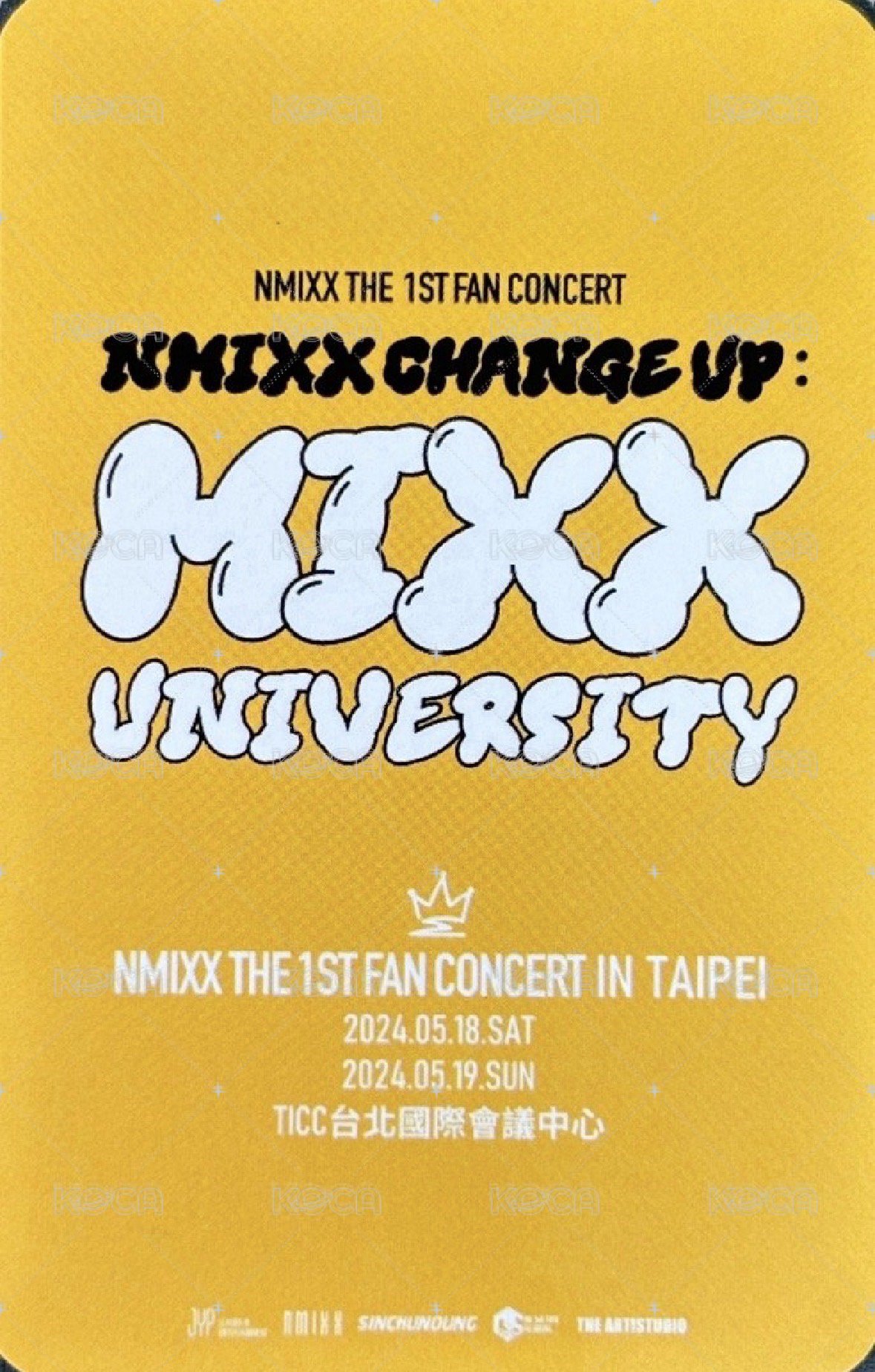 MIXX UNIVERSITY 台北Day1 入場卡 / 場限卡  背面