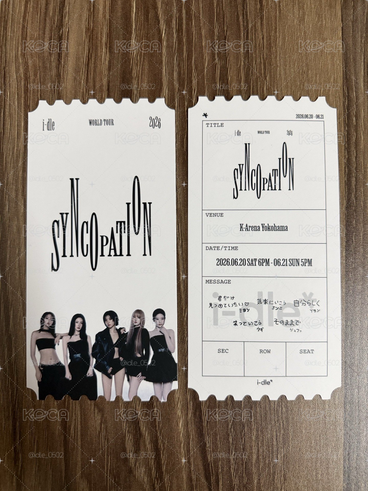 i-dle 橫濱場 扭蛋 紀念票根