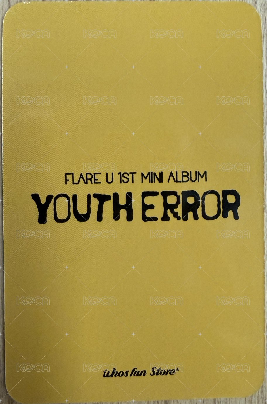 YOUTH ERROR wf 線上 簽售卡  背面
