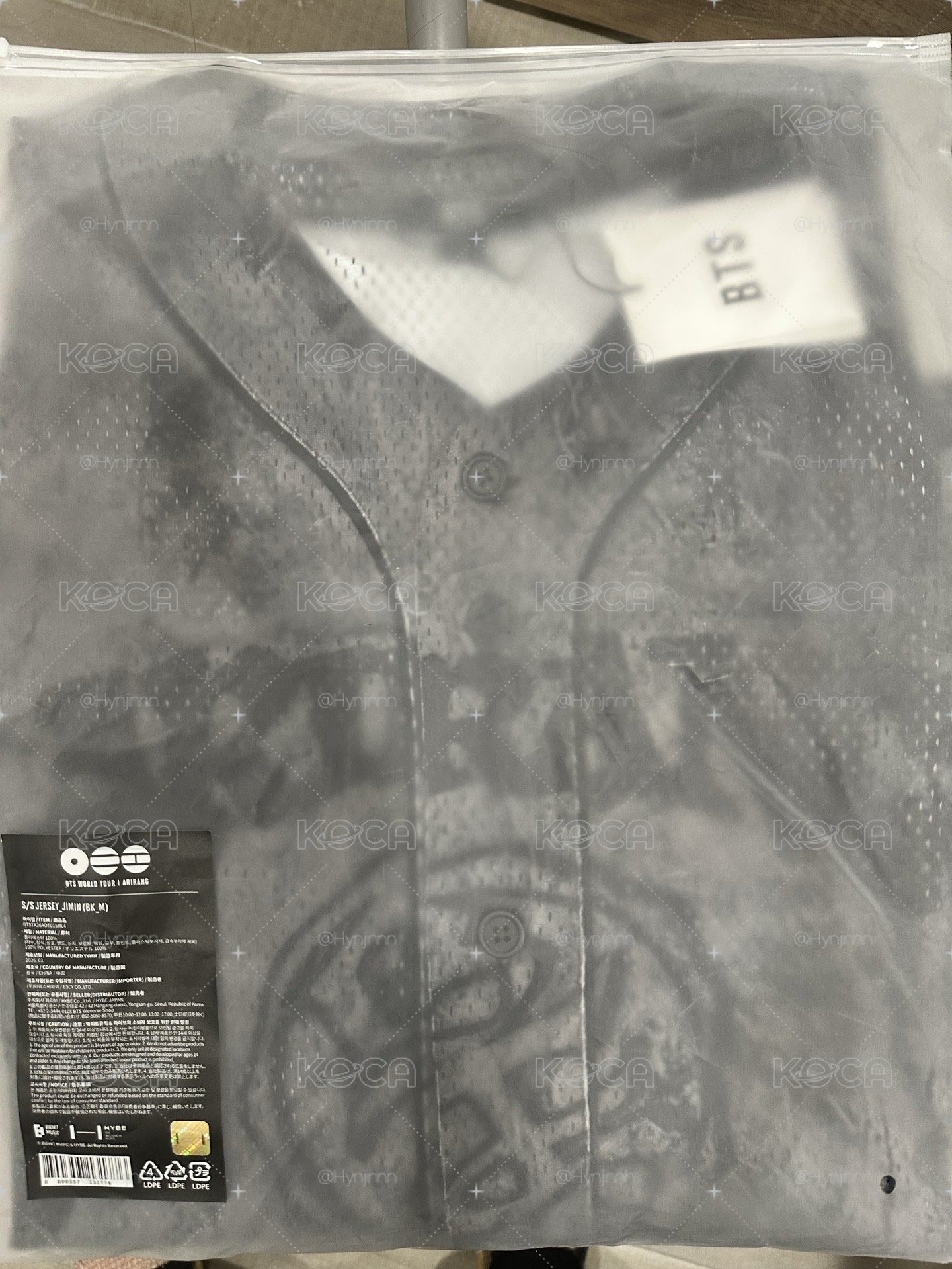 BTS Arirang S/S JERSEY_JIMIN 韓版 球衣 M號