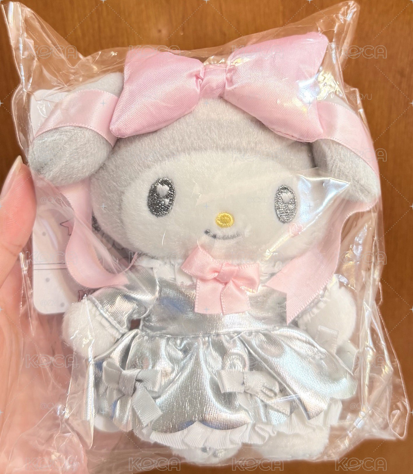 銀色夢幻蝴蝶結美樂蒂吊飾