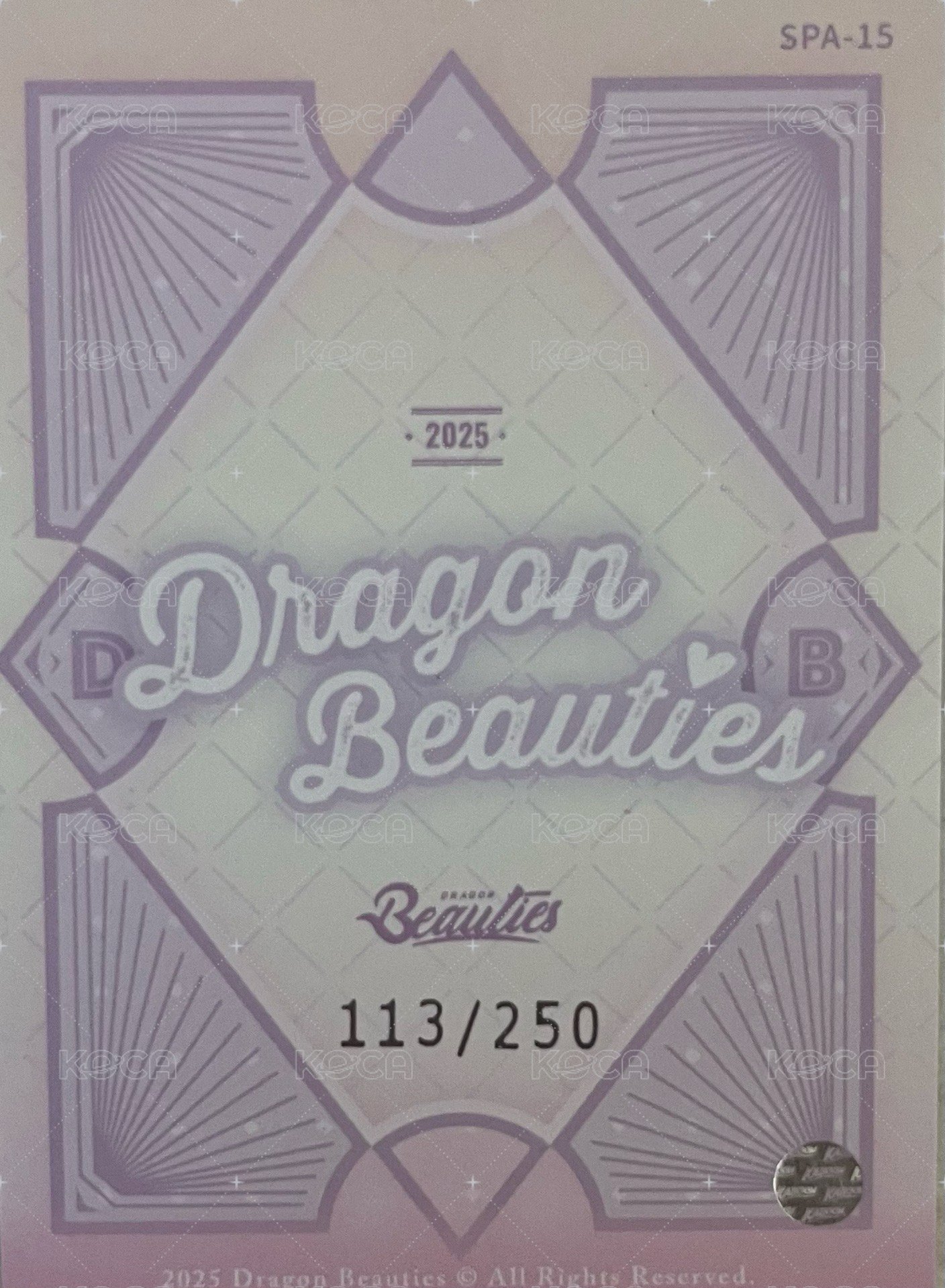 2025年度Dragon Beauties 小龍女寫真卡 隨機卡 限量特卡-假日球衣 背面