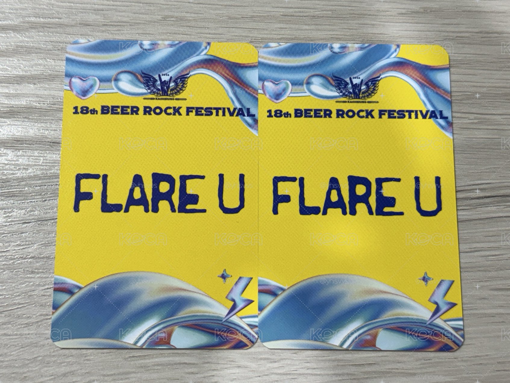 FLARE U チェ・リブとカン・ウジントレカ 2枚セット 高雄ビールフェス CHUEI LI YUFLARE U X 高雄啤酒節小卡】啤酒節FLARE U入場卡- KOCA小卡