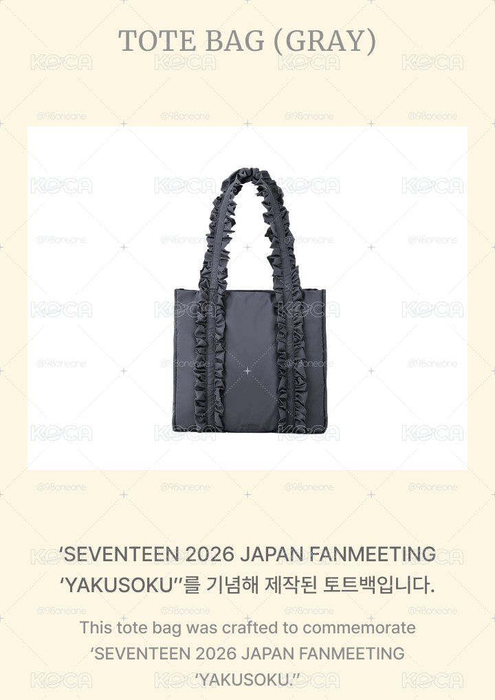 SEVENTEEN Yakusoku 飯咪灰色托特包包